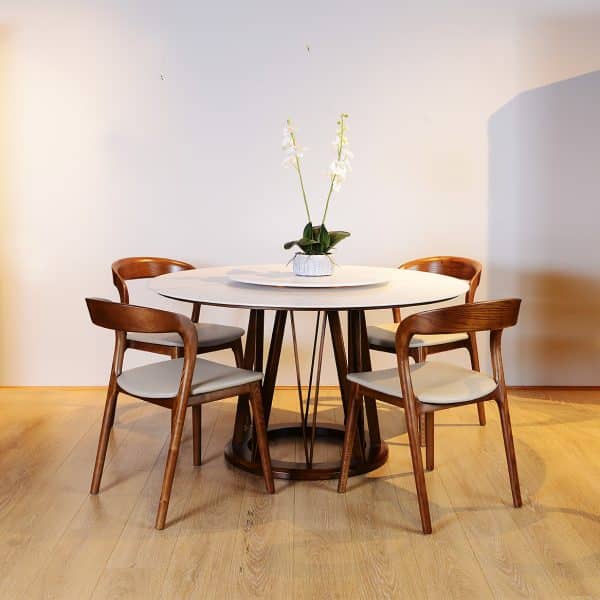 Teso Round Dining Table Stone Top